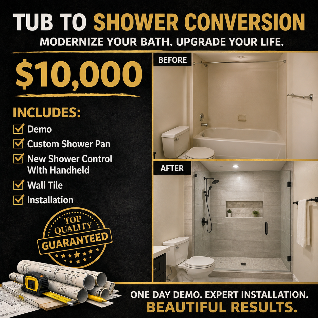 Convert Your Outdated Tub To A Walk-In Shower